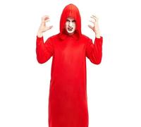 PARTILANDIA 2010 S.L. Disfraz de Túnica Negra Rojo para Hobre Uniforme con capucha para Halloween Cosplay (Rojo, XL)