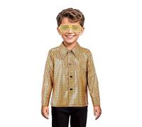 Partilandia | Camisa Disco Bling dorada para niño (Talla 7-9 Años)