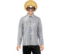 Partilandia | Camisa Disco Bling plateada para hombre (Talla XL)