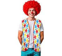 Partilandia | Chaleco de Payaso rombos y estrellas adulto (Talla Única)