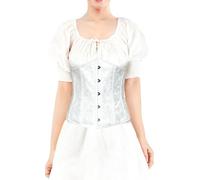Partilandia | Corset Jacquard Blanco para mujer (Talla S)