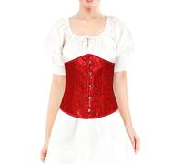 Partilandia | Corset Jacquard Rojo para mujer (Talla S)