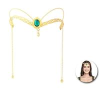 Partilandia | Diadema de Elfa Medieval con piedra verde (Talla Única)