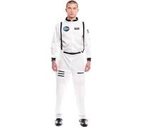 Partilandia Disfraz de Astronauta blanco con Insignia para hombre Talla L