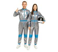 Partilandia Disfraz de Astronauta plateado y azul para adulto Talla M