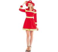 Partilandia Disfraz de Bombera Rojo y Amarillo para mujer Talla L