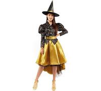 Partilandia Disfraz de Bruja Dorada para mujer Talla M