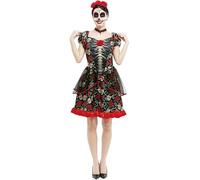 Partilandia Disfraz de Catrina Día de los Muertos para mujer Talla L