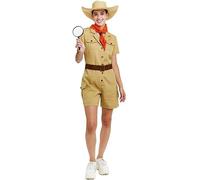 Partilandia Disfraz de Exploradora clásica con cinturón para mujer Talla L