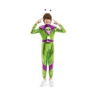 Partilandia Disfraz de Extraterrestre verde y morado para niño 7 a 9 años