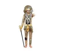 Partilandia Disfraz de Faraón para Adultos, Costumes Premium Dorado, Disfraz Momia para Carnaval Halloween Fiesta Cosplay (L)