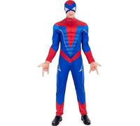 Partilandia Disfraz de Héroe Arácnido Azul de Cómic para hombre Talla L hombre