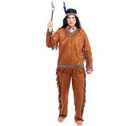 Partilandia Disfraz de Indio marrón para hombre Talla M