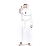Partilandia Disfraz de Monje blanco para hombre Talla S hombre