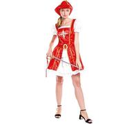 Partilandia Disfraz de Mosquetera Roja en Vestido para mujer Talla M