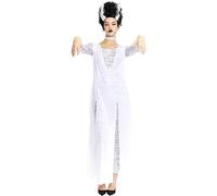 Partilandia Disfraz de Novia Monster vestido blanco para mujer (Talla S)