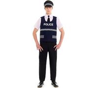 Partilandia | Disfraz de Policía Chaleco para hombre (Talla S)