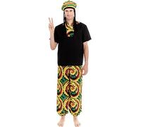 Partilandia | Disfraz de Rastafari Jamaicano para hombre (Talla M)