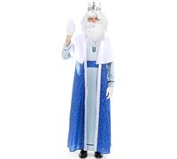 Partilandia Disfraz de Rey Mago Melchor azul y blanco para hombre (Talla S)
