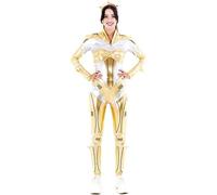 Partilandia Disfraz de Robot Woman Estelar Dorado para mujer Talla L
