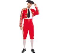 Partilandia Disfraz de Torero rojo Español para hombre Talla L