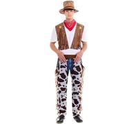 Partilandia | Disfraz de Vaquero Oeste con Zahones para hombre (Talla XL)