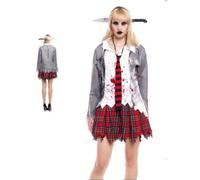 Partilandia Disfraz de Zombie Colegiala para mujer Talla M