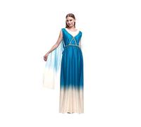 Partilandia Disfraz Diosa Griega Mujer Romana【Tallas S a L】[Talla M] Vestido Toga Azul | Disfraces Carnaval Históricos Antigua Grecia Roma para adultos