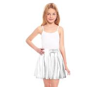 Partilandia | Falda de Vuelo plateada metalizada para niña (Talla 7-9 Años)