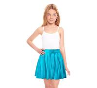 Partilandia | Falda de Vuelo turquesa metalizada para niña (Talla 7-9 Años)