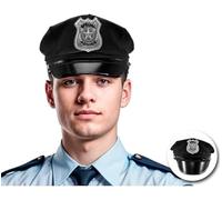 Partilandia | Gorra de Policía negro adulto (Talla Única)