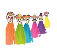 Partilandia Guirnalda de Día de los Muertos con flecos de 2 m