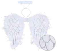 Partilandia Kit de Ángel: Diadema con Halo y Alas de 40x50 cm