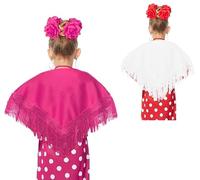 Partilandia | Mantón con flecos 120x45 infantil (Fucsia)