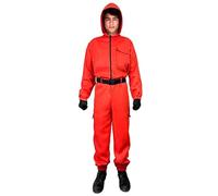 Partilandia Mono Rojo con Capucha Niño con Cinturón Disfraz【Tallas Infantil 5 a 15 años】[Talla 5-6 años] Disfraces Niños Cosplay Series