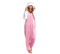 Partilandia Pijamas Enteros de Animales Adultos Unisex (Tallas de Adultos S a L) Disfraz Pijama MujerGato Rosa Mono Enterizo Carnaval Fiestas【Talla L】