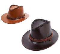 Partilandia | Sombrero de Vaquero de cuero infantil (Marrón)