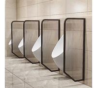 Partit impermeable para orinal montado en la pared para baños públicos, ideal para hoteles y bares, juego de 4 (color: negro) y divisor Slish