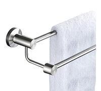 Partita de barra de toalla montada en la pared de acero inoxidable cepillado 90 cm 100 cm 110 cm de doble toalla de montaje de montaje en la toalla de almacenamiento para la puerta de la cocina del