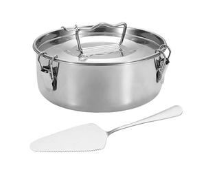 Partita de flan de acero inoxidable, con tapa y mango, molde redondo para hornear para pastel, suministros de restaurantes