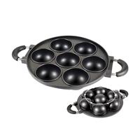 Partita De Galletas De Hierro Fundido-sartenes De Pasteles Con 7 Tazas, Anti-scald Anti-scald | Whoopie Pie Cakes Bandeja Herramienta De Horno Antigüedad
