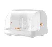 Partita de secado de biberones con tapa, almacenamiento vertical de biberones, 15x10.6x9.1 Almacenamiento, secadora de estante a prueba de polvo para gabinete de cocina...