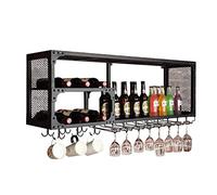 Partita de vinos Carretera en casa Restaurante Restauración de vaso de vinos S, organizar la cocina de la cocina Medida de pared negra Hanging S Vintage Bar Bottle Bottle Bottle Bottle Racks Sportor
