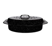 Partita para asar a Millvado con tapa de pavo Ban de toster 13 """" Toastro de granito Roaster en forma ovalada esmaltado sobre utensilios de cocinera