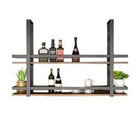 Partita para el Vino Colgante - Partes de Vino de Techo | Soporte de Copa de Vino Industrial de 2 Capas | Soporte de Botella de Vino Antiguo Black,100cm