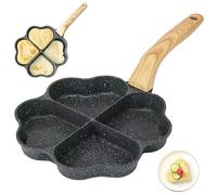 Partita para freír de huevo, sartén antiadherente de 4 tazas con mango de madera, bote de frito de desayuno fácil de limpiar para cocinar huevos, hamburguesas o tocino, estufas de gases compatib
