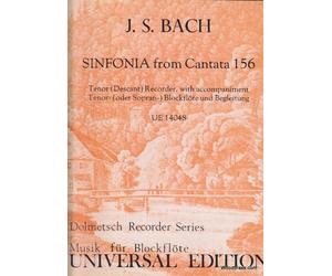 Partitions clásico Universal Edition Bach J.S. - Sinfonia from Cantata 156 Ich steh mit einem Fuss im Grabe - Tenor Recorder (Descant R - Flauta dulce