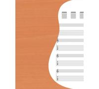 Partituras en blanco para guitarra: Diagramas de acordes | Pentagramas (clave de sol) | Tablaturas | Índice Personalizable | 100 páginas