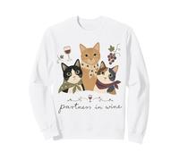 Partners In Wine Cats Amante del Vino Amante de los Gatos Felino Sudadera