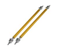 Partuto 2pcs 20cm/7.87in Barras de Soporte Divisor Ajustables para Parachoques Delantero Trasero de Coche Varillas de Refuerzo de Labio Divisor de Aluminio Aleación Tono Dorado